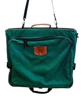 Eddie Bauer Vintage Travel Foldable Garment Bag with Shoulder Strap Green
